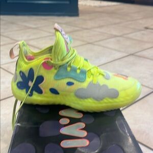 James Harden Yellow and Blue Sneakers with Chunky Sole and Modern Design